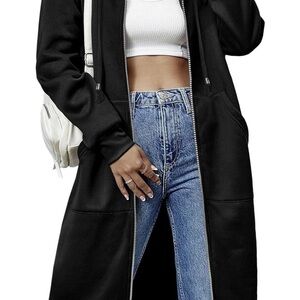 NWT Elesol Black Longline Hoodie for Women